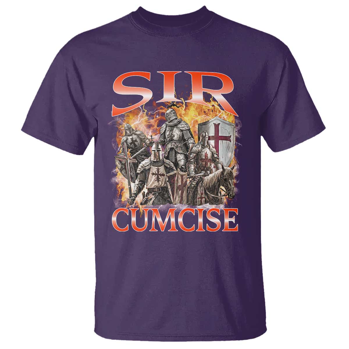 Knight Meme T Shirt Sir Cumcise Funny Bootleg Graphic TS10 Purple Print Your Wear