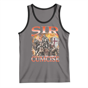 Knight Meme Tank Top Sir Cumcise Funny Bootleg Graphic TS10 Deep Heather Black Print Your Wear