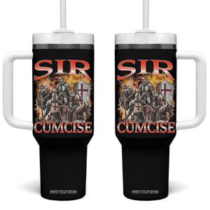 Knight Meme Tumbler With Handle Sir Cumcise Funny Bootleg Graphic TS10 One Size: 40 oz Black Print Your Wear