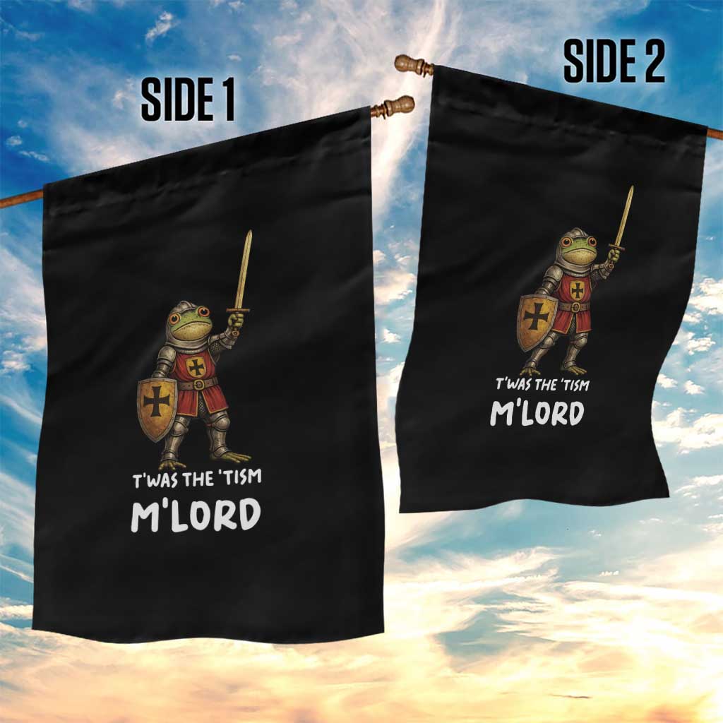 Knight Frog Garden Flag Funny T'was The Tism M'Lord Vintage Autism Medieval TS10 Print Your Wear
