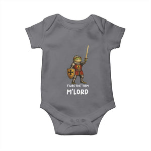 Knight Frog Baby Onesie Funny T'was The Tism M'Lord Vintage Autism Medieval TS10 Charcoal Print Your Wear