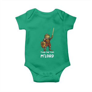 Knight Frog Baby Onesie Funny T'was The Tism M'Lord Vintage Autism Medieval TS10 Irish Green Print Your Wear