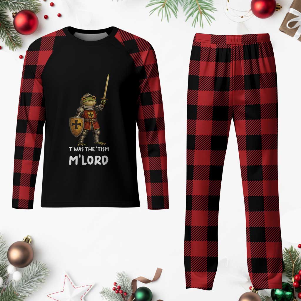Knight Frog Plaid Pajama Set Funny T'was The Tism M'Lord Vintage Autism Medieval TS10 Buffalo Plaid Print Your Wear