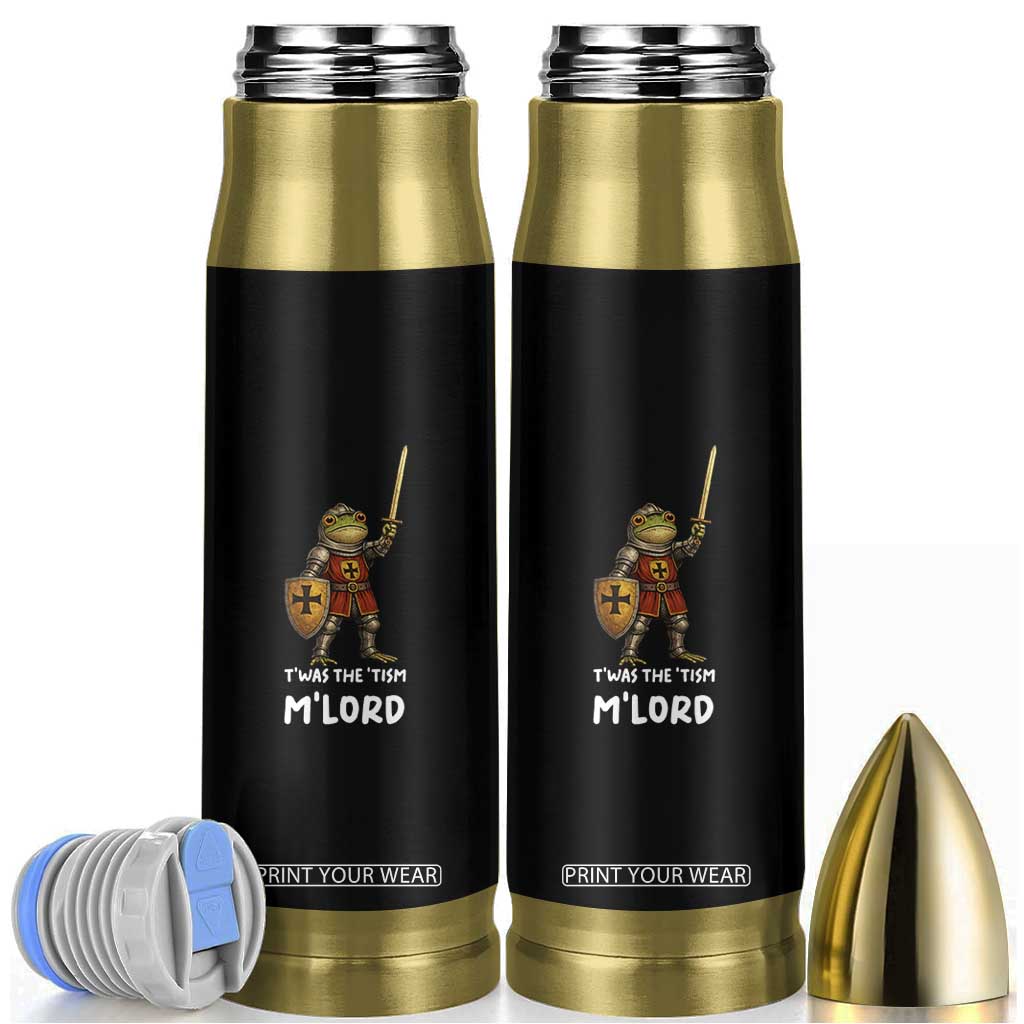 Knight Frog Bullet Tumbler Funny T'was The Tism M'Lord Vintage Autism Medieval TS10 Black Print Your Wear