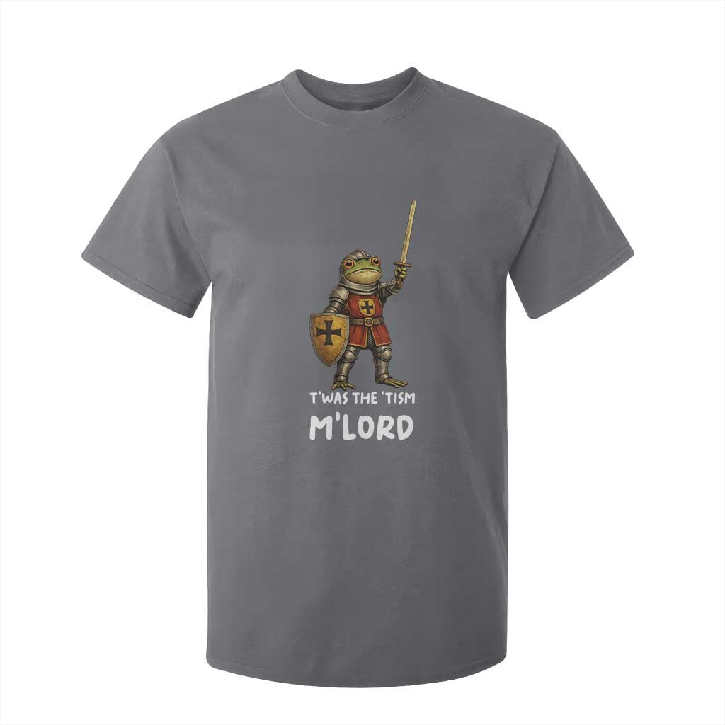 Knight Frog T Shirt For Kid Funny T'was The Tism M'Lord Vintage Autism Medieval TS10 Charcoal Print Your Wear