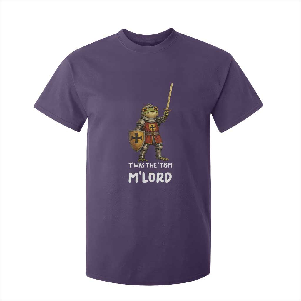 Knight Frog T Shirt For Kid Funny T'was The Tism M'Lord Vintage Autism Medieval TS10 Purple Print Your Wear
