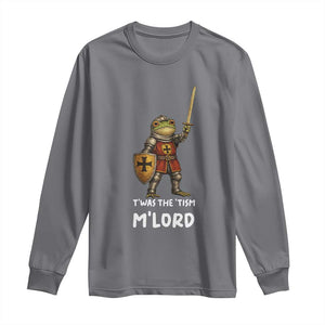Knight Frog Long Sleeve Shirt Funny T'was The Tism M'Lord Vintage Autism Medieval TS10 Charcoal Print Your Wear