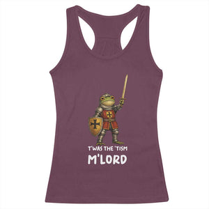 Knight Frog Racerback Tank Top Funny T'was The Tism M'Lord Vintage Autism Medieval TS10 Maroon Print Your Wear