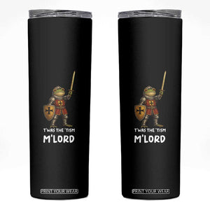 Knight Frog Skinny Tumbler Funny T'was The Tism M'Lord Vintage Autism Medieval TS10 Black Print Your Wear