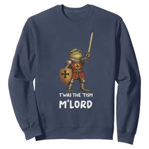Knight Frog Sweatshirt Funny T'was The Tism M'Lord Vintage Autism Medieval TS10 Navy Print Your Wear