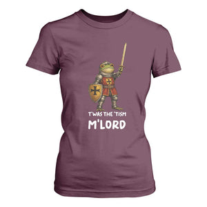 Knight Frog T Shirt For Women Funny T'was The Tism M'Lord Vintage Autism Medieval TS10 Maroon Print Your Wear