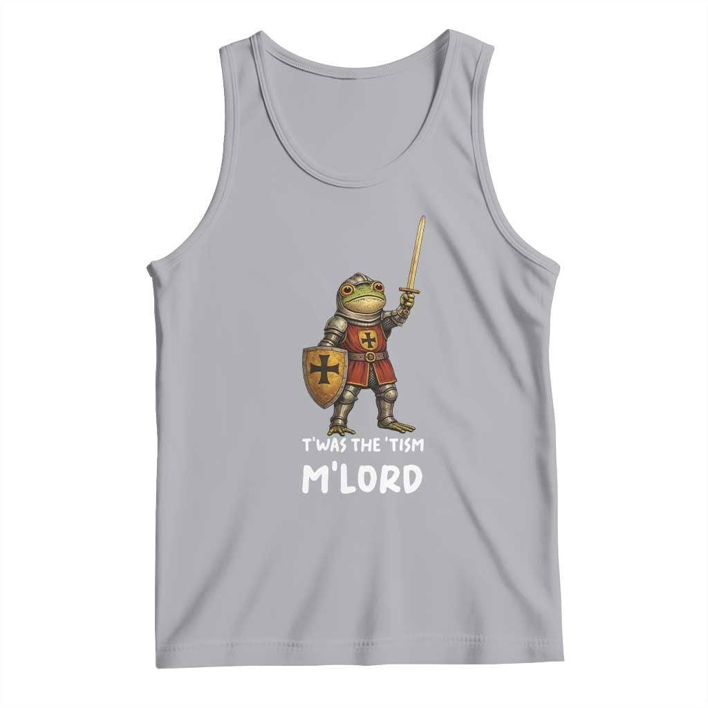 Knight Frog Tank Top Funny T'was The Tism M'Lord Vintage Autism Medieval TS10 Athletic Heather Print Your Wear