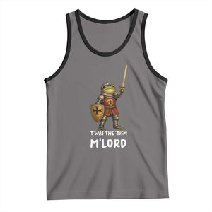 Knight Frog Tank Top Funny T'was The Tism M'Lord Vintage Autism Medieval TS10 Deep Heather Black Print Your Wear
