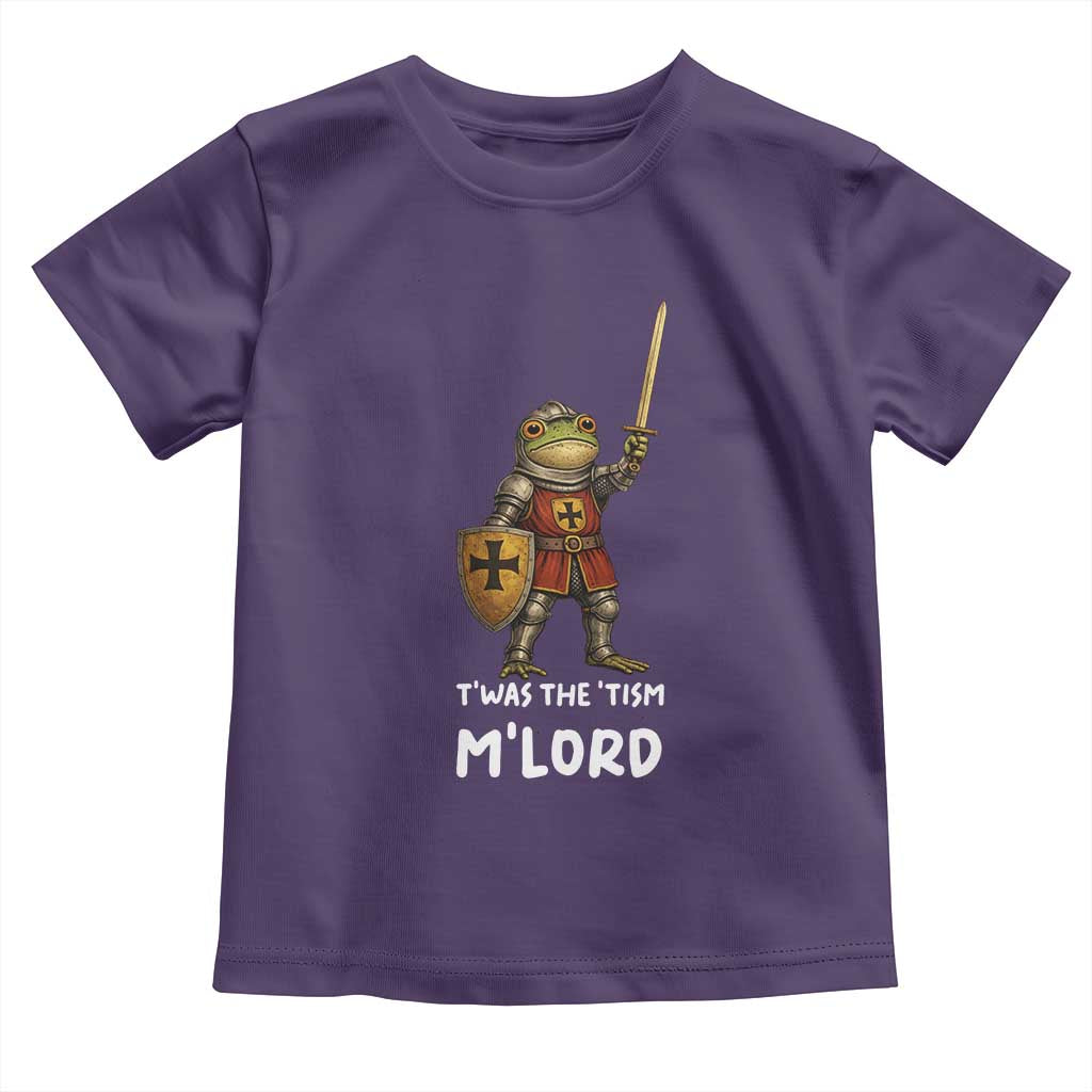 Knight Frog Toddler T Shirt Funny T'was The Tism M'Lord Vintage Autism Medieval TS10 Purple Print Your Wear