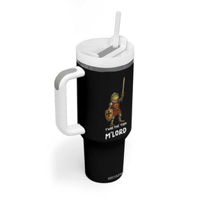 Knight Frog Tumbler With Handle Funny T'was The Tism M'Lord Vintage Autism Medieval TS10 Print Your Wear