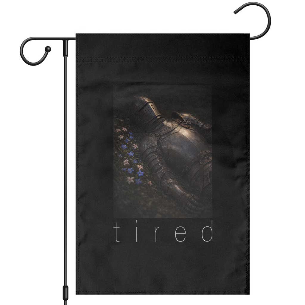 Tired Knight Garden Flag Gothic Medieval Fantasy TS10 Black Print Your Wear