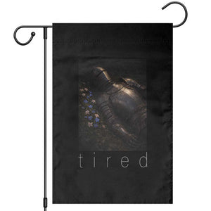 Tired Knight Garden Flag Gothic Medieval Fantasy TS10 Black Print Your Wear