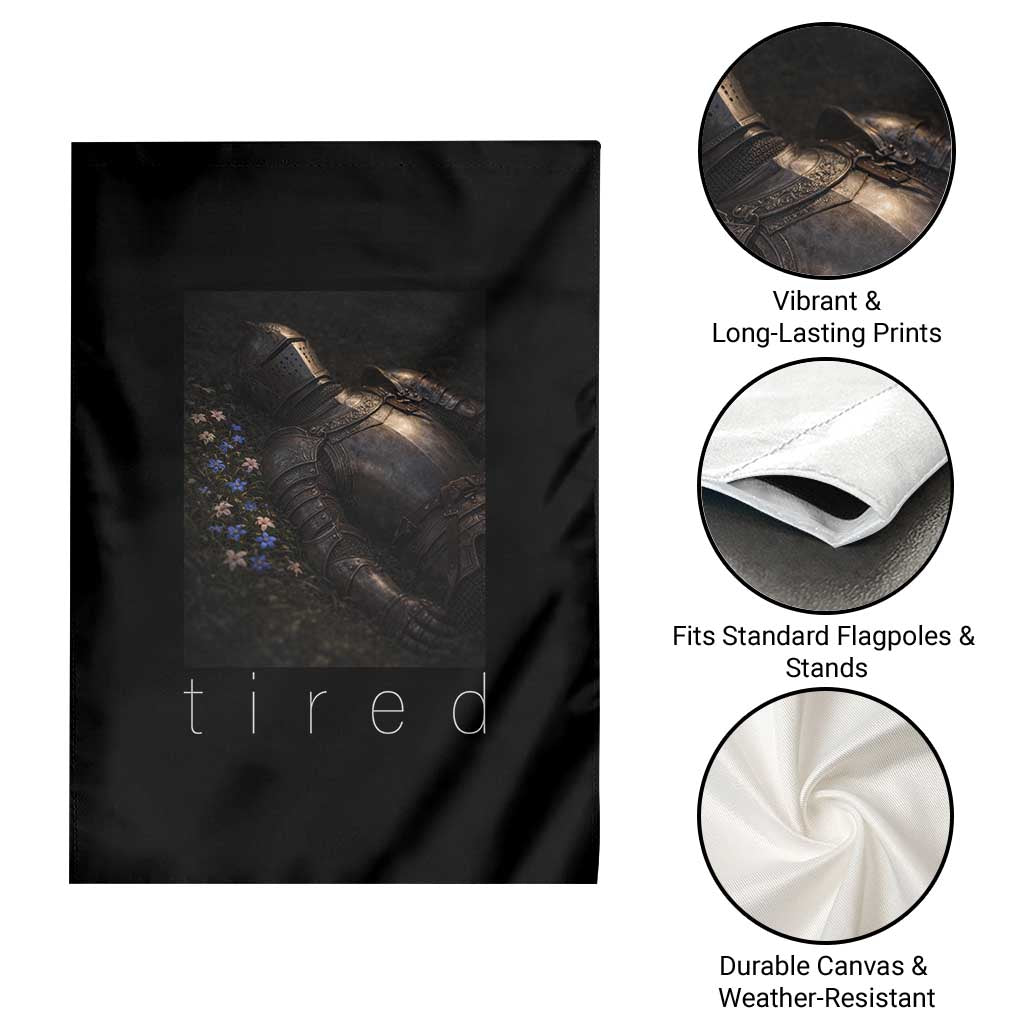 Tired Knight Garden Flag Gothic Medieval Fantasy TS10 Print Your Wear