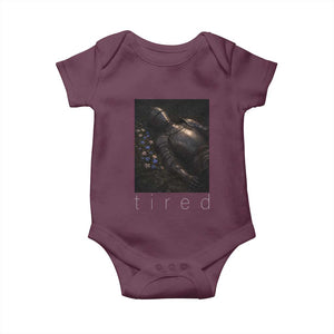 Tired Knight Baby Onesie Gothic Medieval Fantasy TS10 Maroon Print Your Wear
