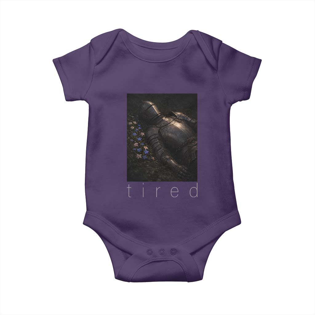Tired Knight Baby Onesie Gothic Medieval Fantasy TS10 Purple Print Your Wear