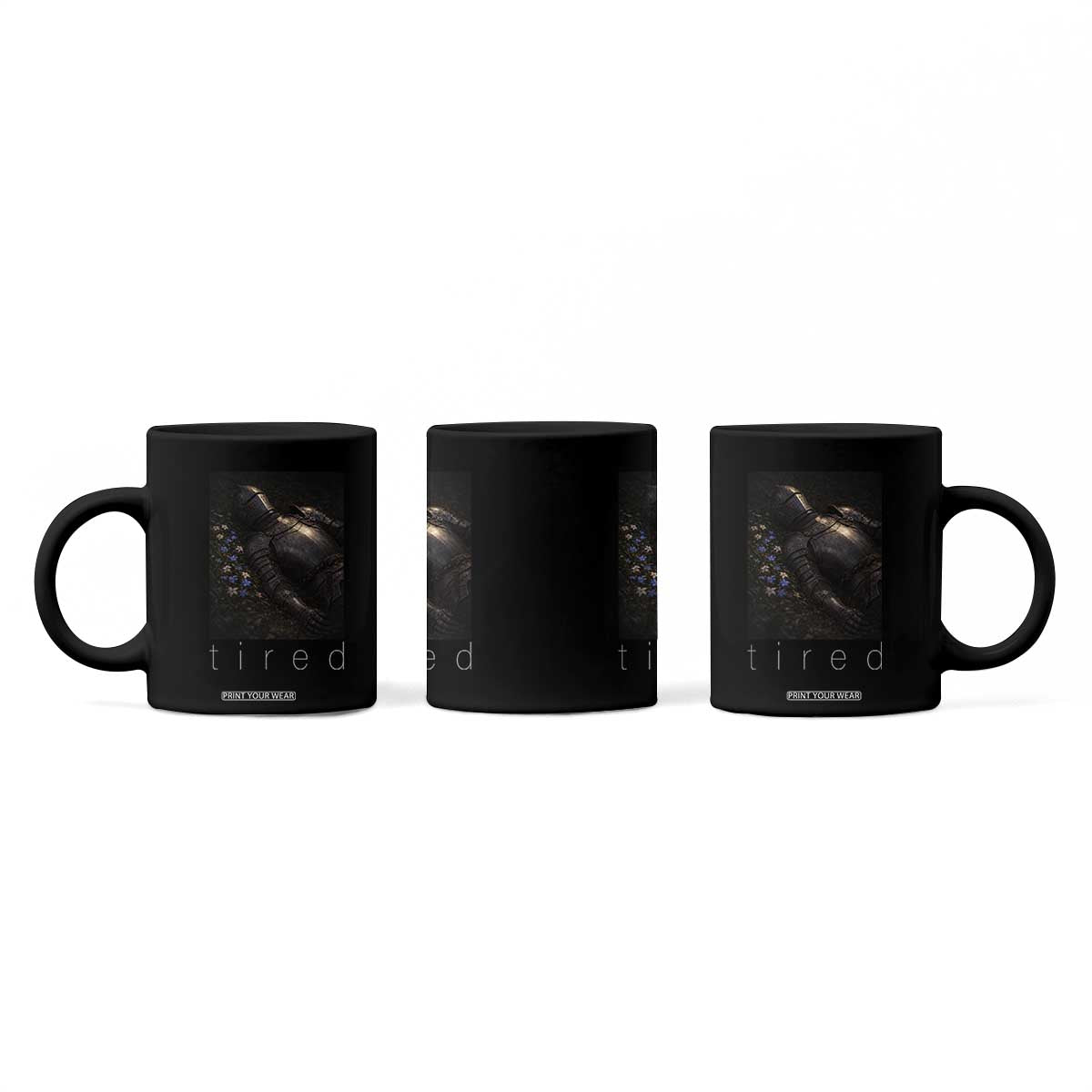 Tired Knight Coffee Mug Gothic Medieval Fantasy TS10 Print Your Wear