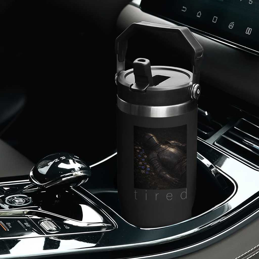 Tired Knight Flip Straw Tumbler Gothic Medieval Fantasy TS10 Print Your Wear