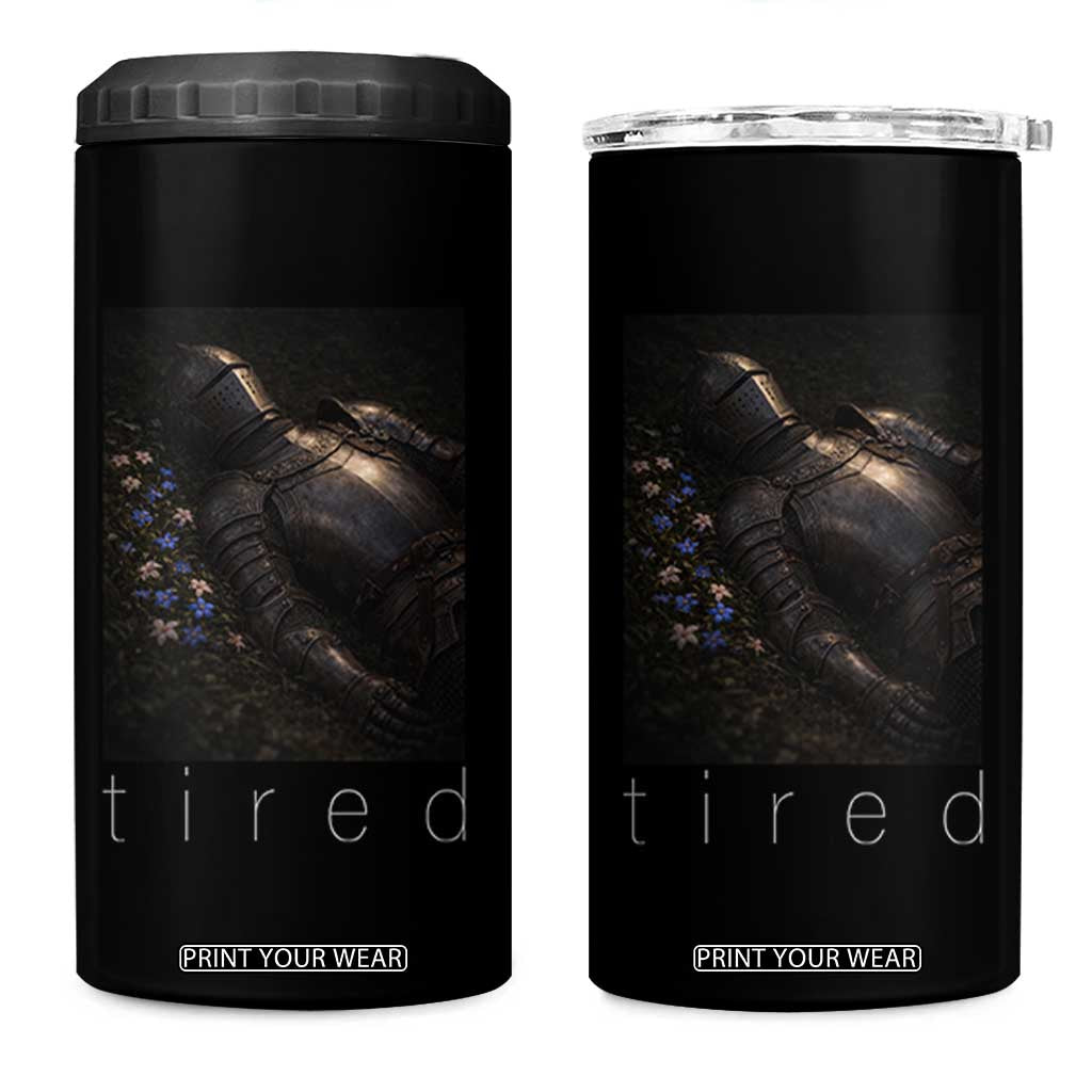 Tired Knight 4 in 1 Can Cooler Tumbler Gothic Medieval Fantasy TS10 One Size: 16 oz Black Print Your Wear