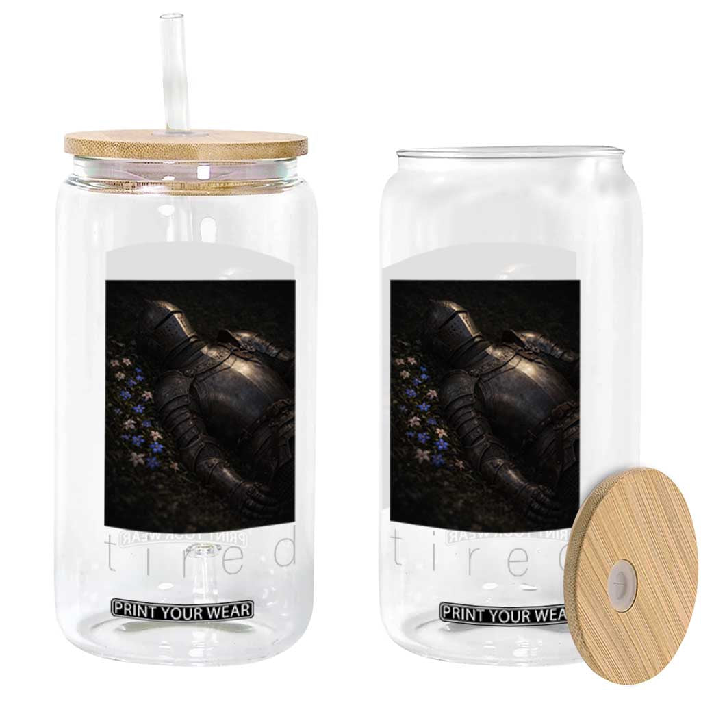 Tired Knight Glass Can Gothic Medieval Fantasy TS10 Print Your Wear