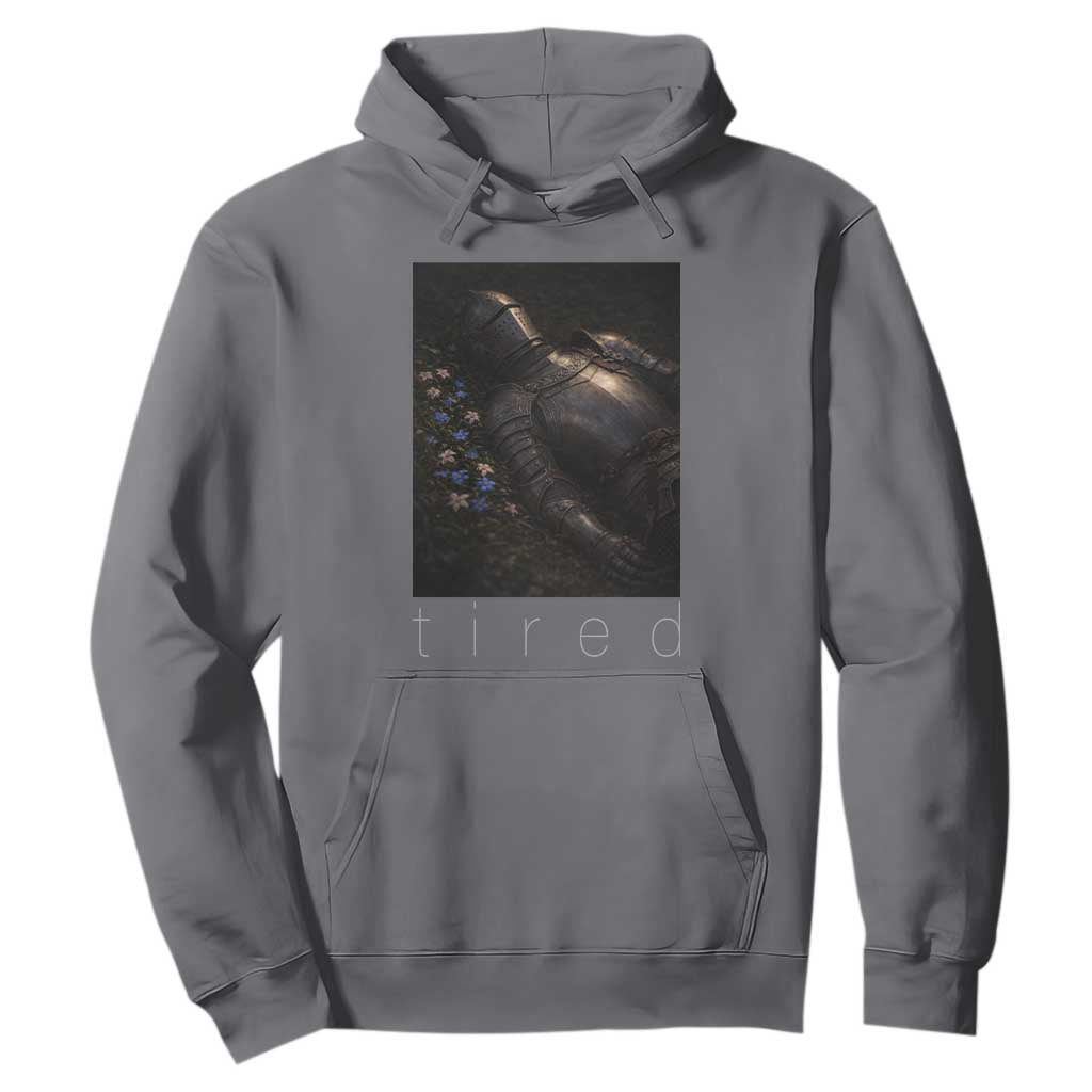 Tired Knight Hoodie Gothic Medieval Fantasy TS10 Charcoal Print Your Wear