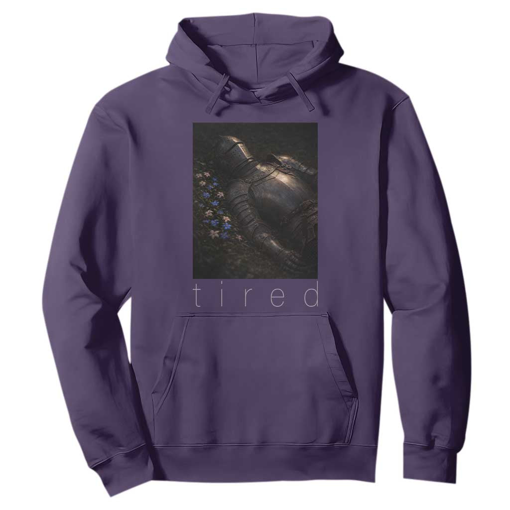 Tired Knight Hoodie Gothic Medieval Fantasy TS10 Purple Print Your Wear