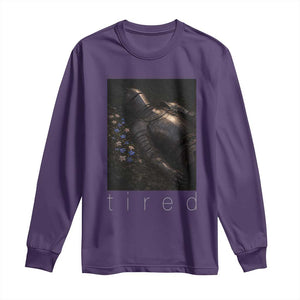 Tired Knight Long Sleeve Shirt Gothic Medieval Fantasy TS10 Purple Print Your Wear