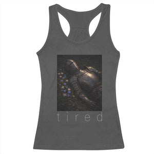 Tired Knight Racerback Tank Top Gothic Medieval Fantasy TS10 Dark Heather Print Your Wear