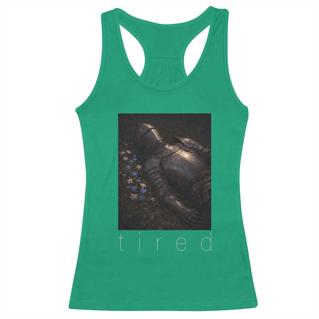 Tired Knight Racerback Tank Top Gothic Medieval Fantasy TS10 Irish Green Print Your Wear