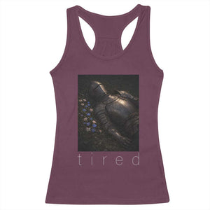 Tired Knight Racerback Tank Top Gothic Medieval Fantasy TS10 Maroon Print Your Wear