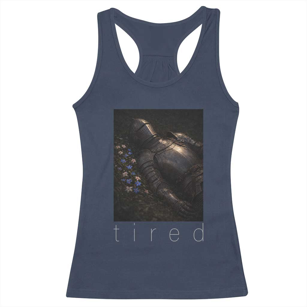 Tired Knight Racerback Tank Top Gothic Medieval Fantasy TS10 Navy Print Your Wear