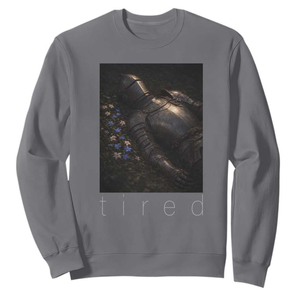 Tired Knight Sweatshirt Gothic Medieval Fantasy TS10 Charcoal Print Your Wear