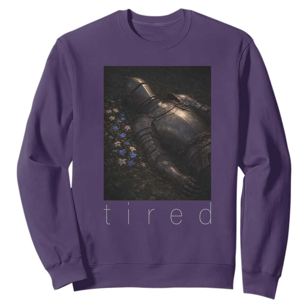 Tired Knight Sweatshirt Gothic Medieval Fantasy TS10 Purple Print Your Wear