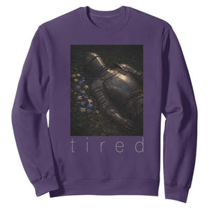Tired Knight Sweatshirt Gothic Medieval Fantasy TS10 Purple Print Your Wear