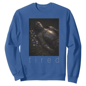 Tired Knight Sweatshirt Gothic Medieval Fantasy TS10 Royal Blue Print Your Wear