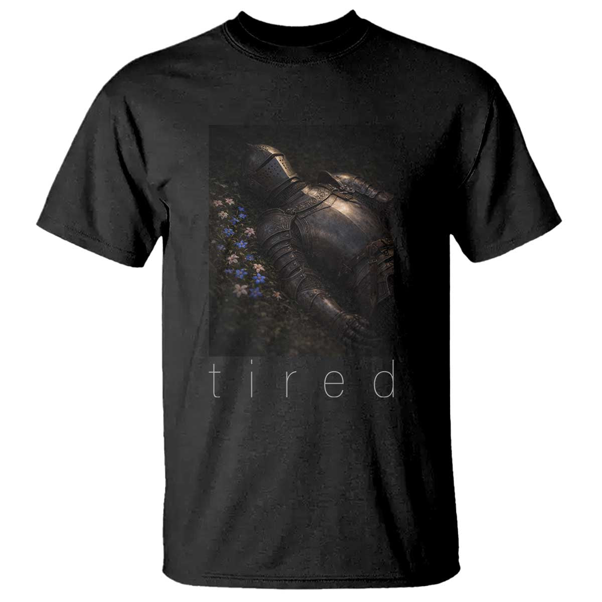 Tired Knight T Shirt Gothic Medieval Fantasy TS10 Black Print Your Wear