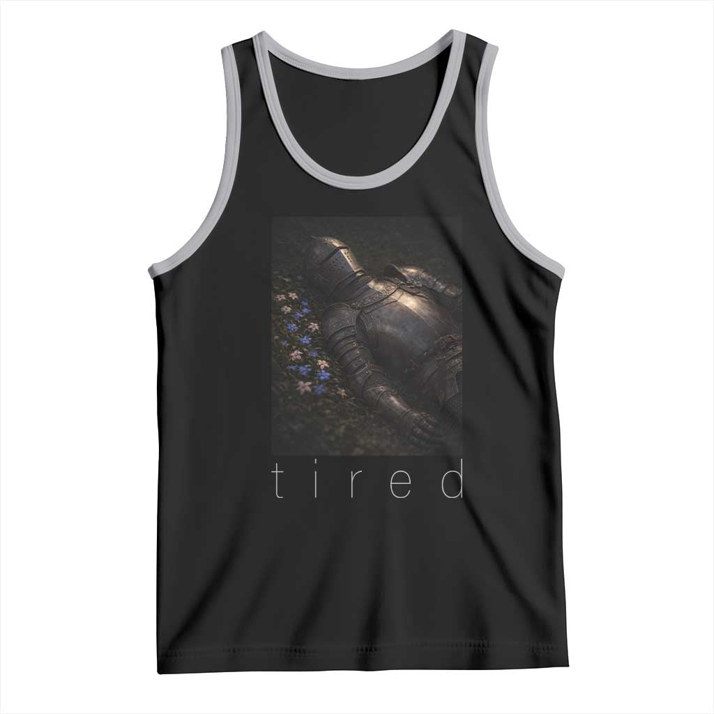 Tired Knight Tank Top Gothic Medieval Fantasy TS10 Black Athletic Heather Print Your Wear