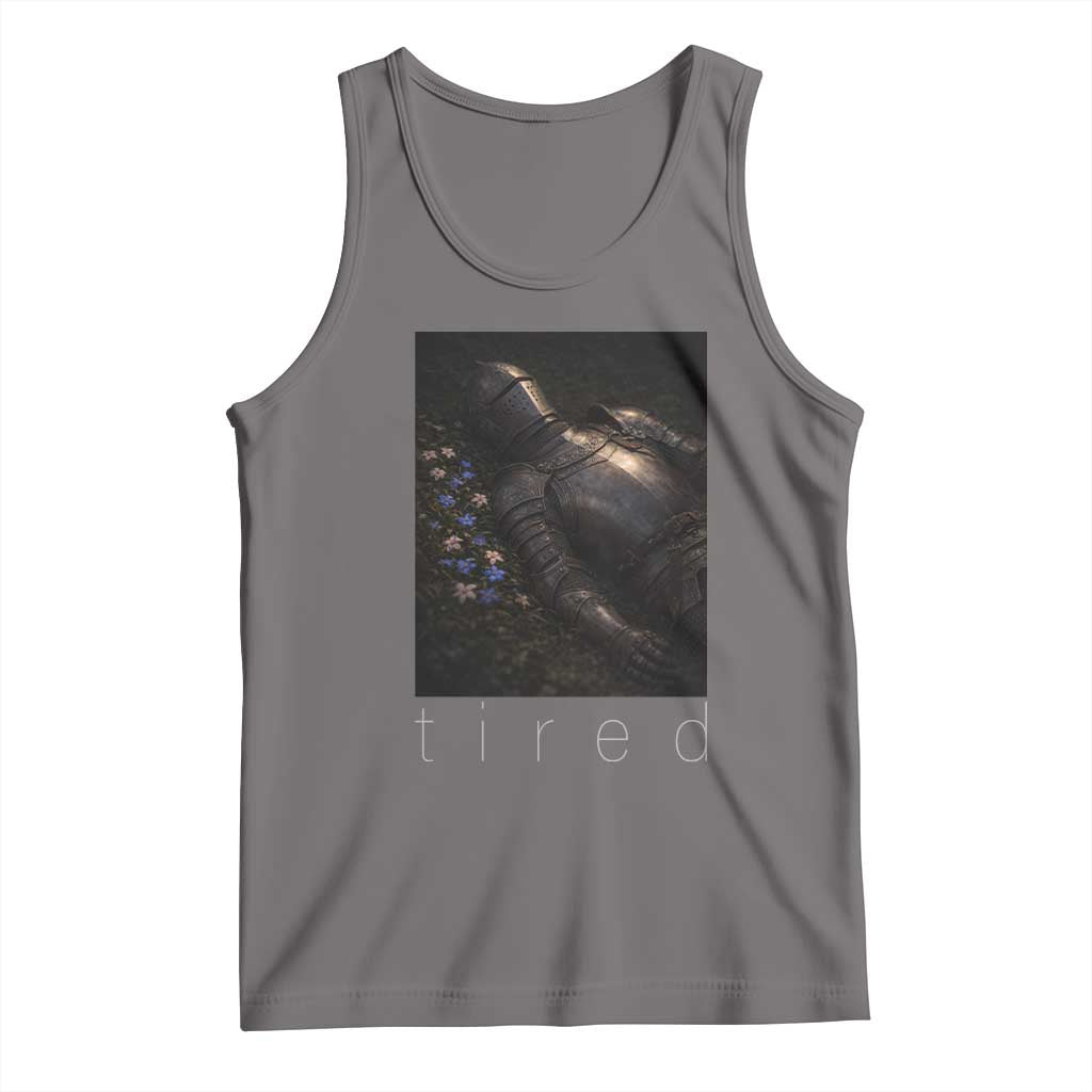 Tired Knight Tank Top Gothic Medieval Fantasy TS10 Deep Heather Print Your Wear