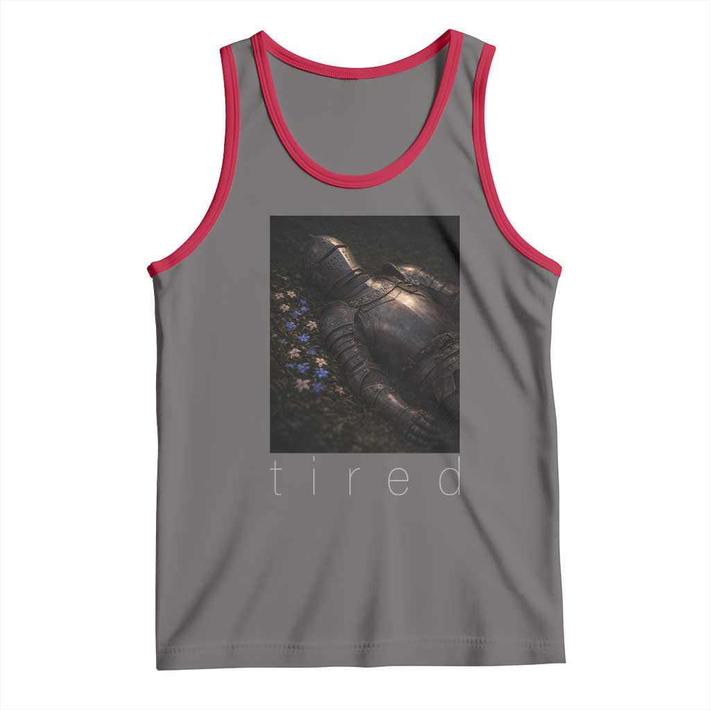 Tired Knight Tank Top Gothic Medieval Fantasy TS10 Deep Heather Red Print Your Wear