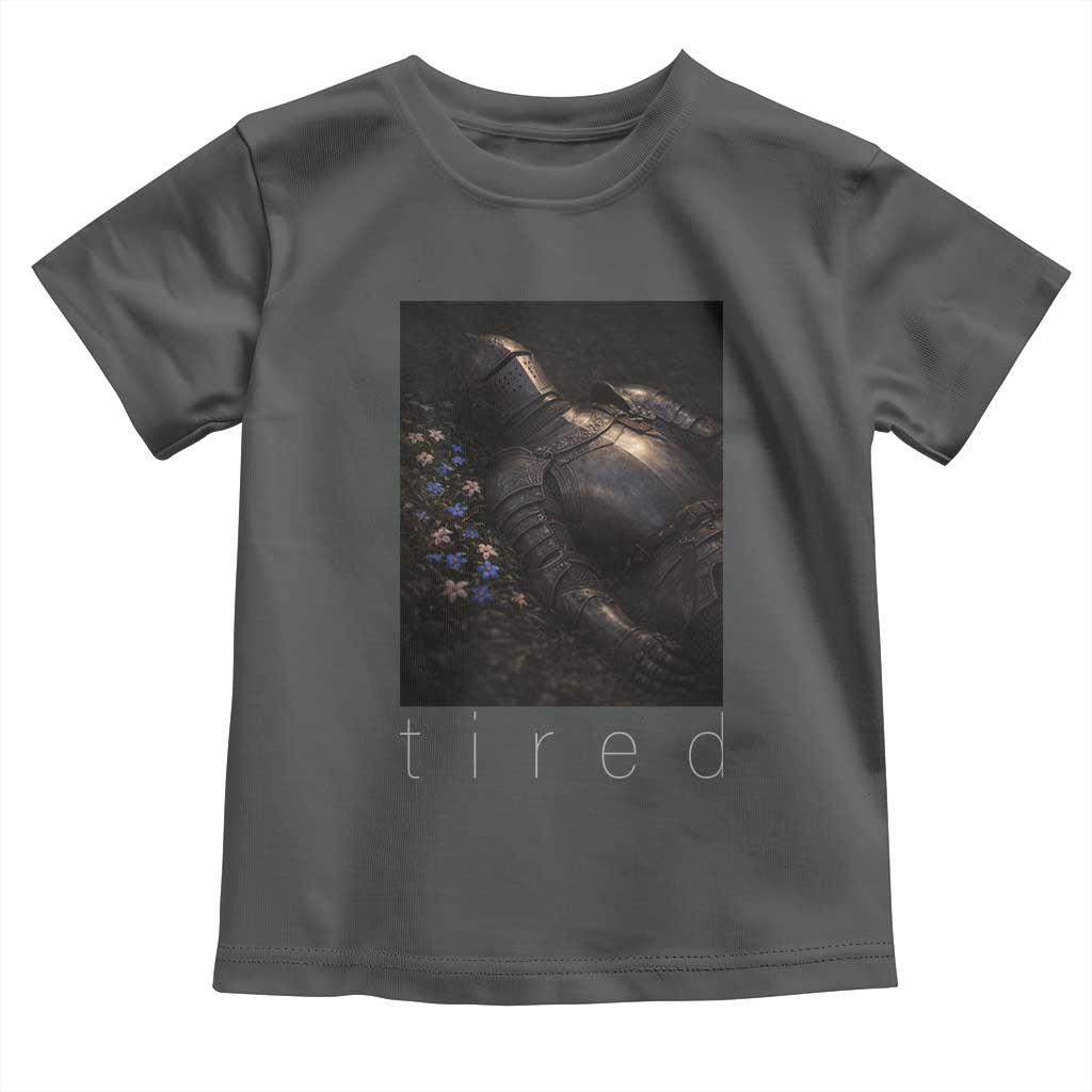 Tired Knight Toddler T Shirt Gothic Medieval Fantasy TS10 Dark Heather Print Your Wear