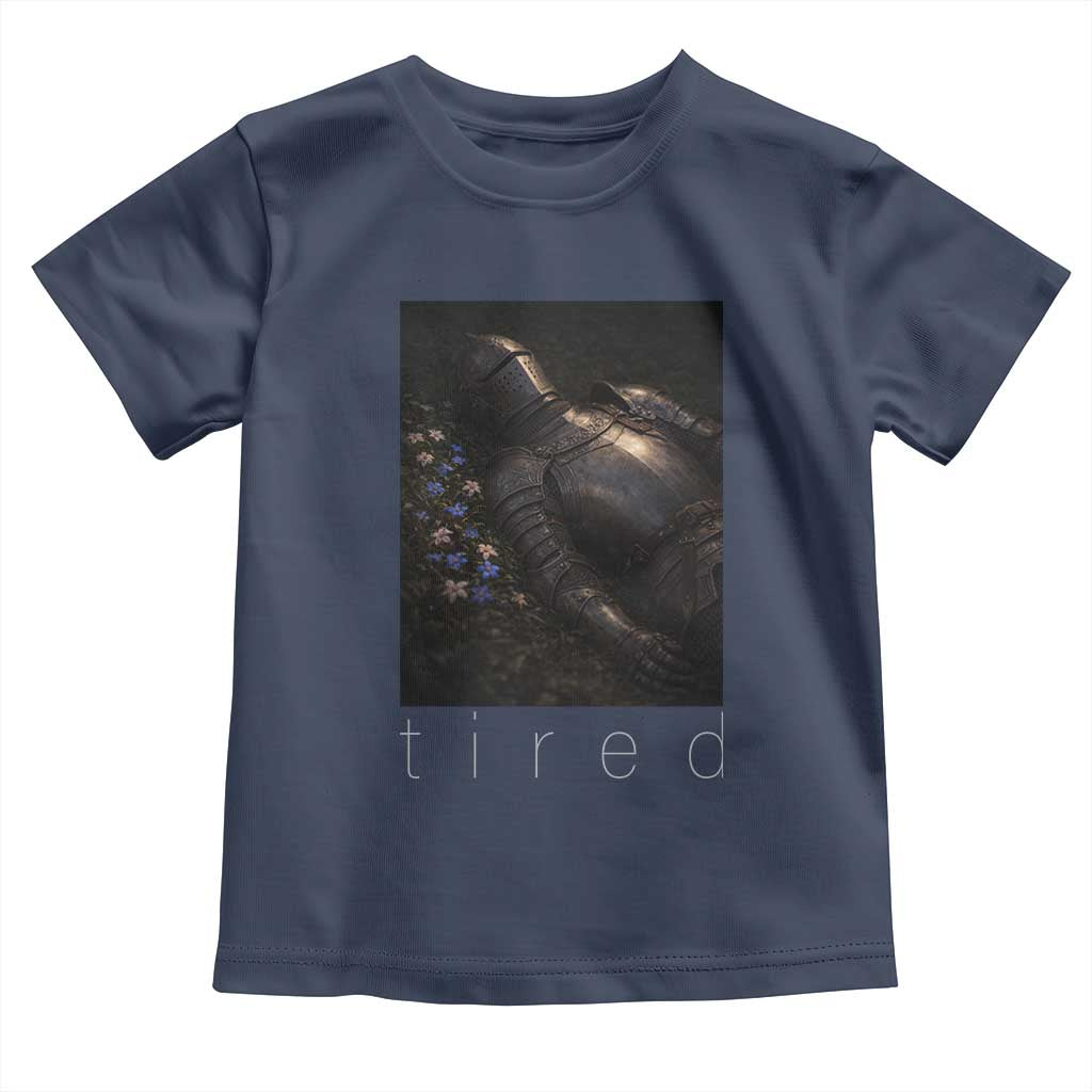 Tired Knight Toddler T Shirt Gothic Medieval Fantasy TS10 Navy Print Your Wear