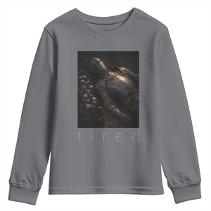 Tired Knight Youth Sweatshirt Gothic Medieval Fantasy TS10 Charcoal Print Your Wear