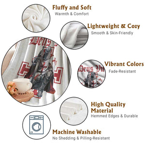 Deus Vult Knight Templar Throw Blanket Crusader Cross TS10 Print Your Wear