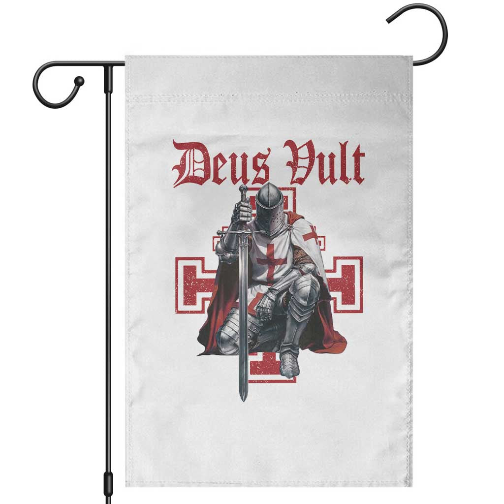 Deus Vult Knight Templar Garden Flag Crusader Cross TS10 White Print Your Wear
