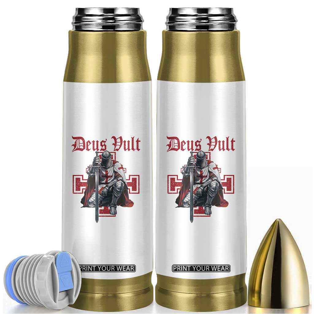 Deus Vult Knight Templar Bullet Tumbler Crusader Cross TS10 White Print Your Wear