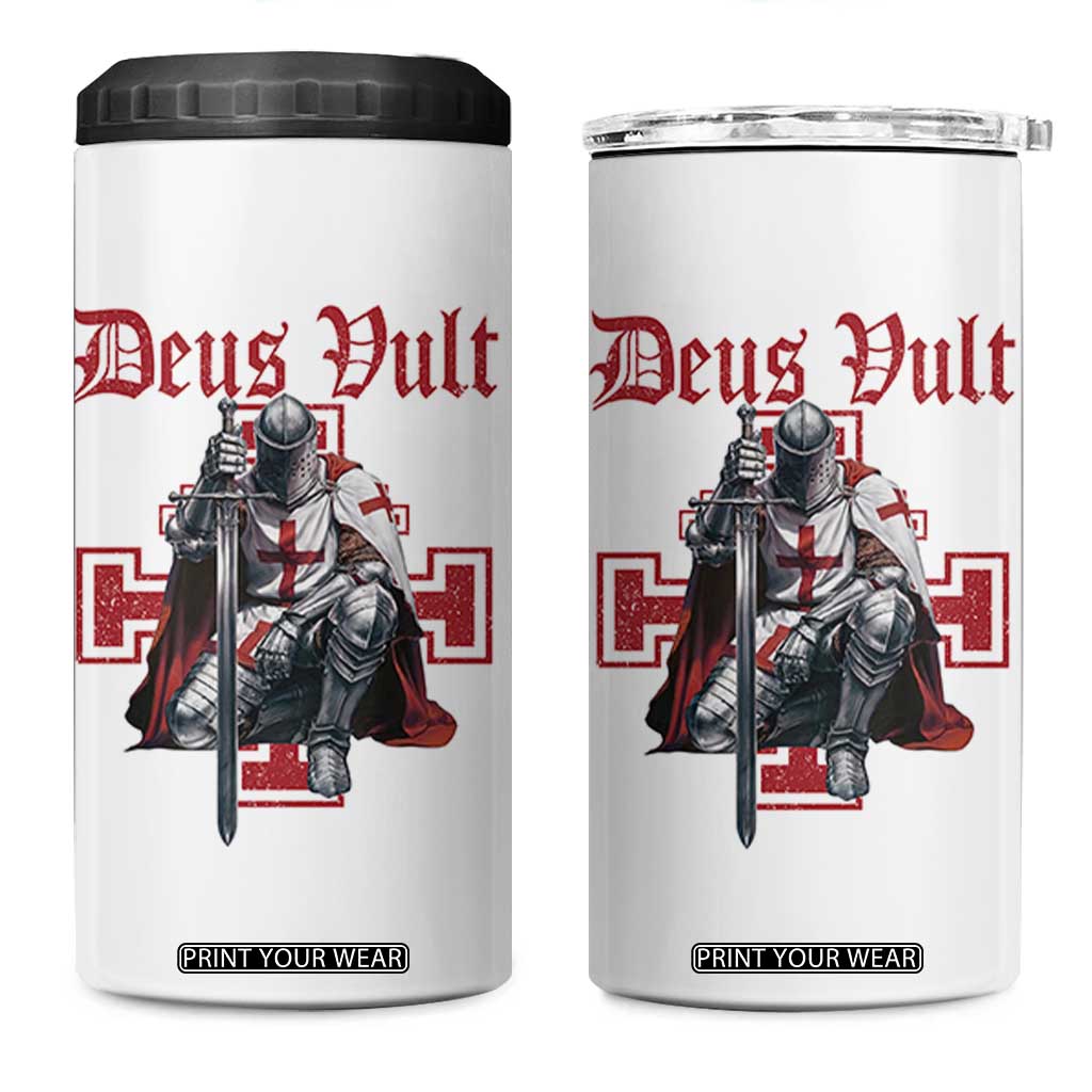 Deus Vult Knight Templar 4 in 1 Can Cooler Tumbler Crusader Cross TS10 One Size: 16 oz White Print Your Wear